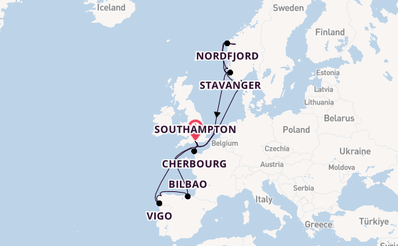 Norway from Southampton, England with the Arvia
