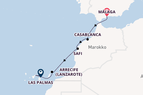 Kanarische Inseln ab Málaga, Spanien auf der Star Clipper