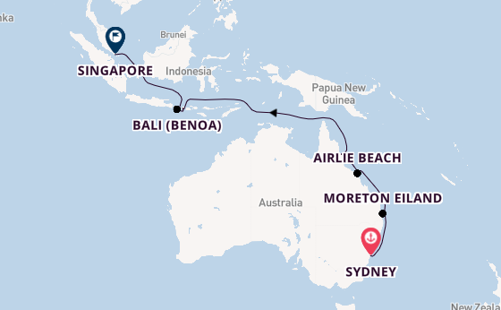 Australië vanaf Sydney, Australië met de Carnival Splendor