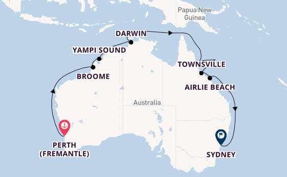 Australia from Perth (Fremantle), Australia with the Grand Princess