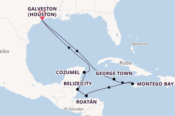 Westliche Karibik ab Galveston (Houston), USA auf der Seven Seas Splendor