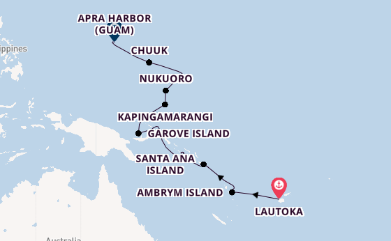 South Pacific from Lautoka, Fiji with the Silver Cloud