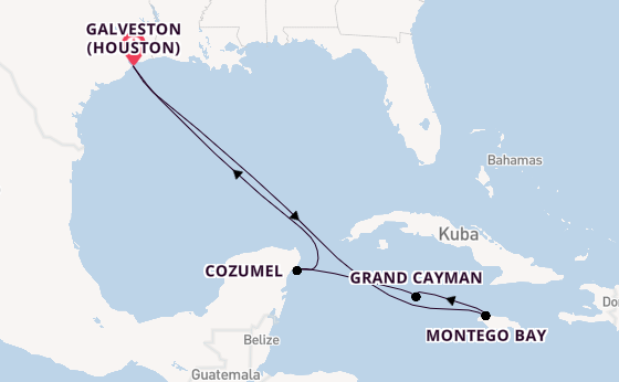Westliche Karibik ab Galveston (Houston), USA auf der Carnival Dream