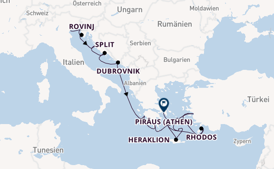 Östliches Mittelmeer ab Venedig, Italien auf der Silver Nova
