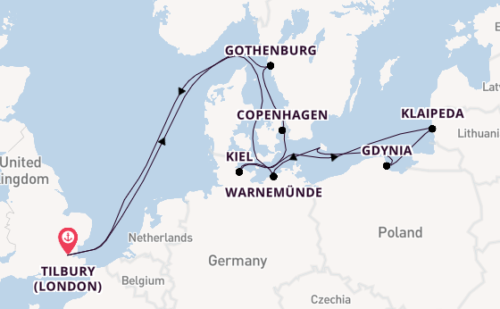 Sensational journey from Tilbury (London) with Ambassador Cruise Line