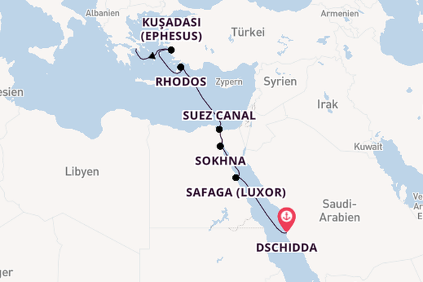 Östliches Mittelmeer ab Dschidda, Saudi-Arabien auf der EXPLORA II