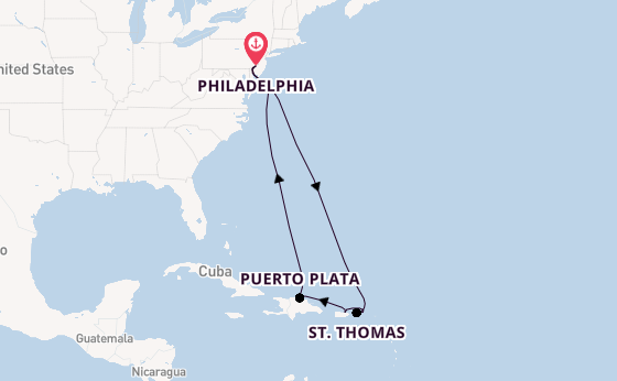 Caribbean from Philadelphia, Pennsylvania, USA with the Norwegian Pearl
