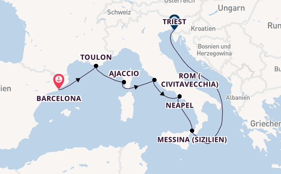 Westliches Mittelmeer ab Barcelona, Spanien auf der Brilliance of the Seas