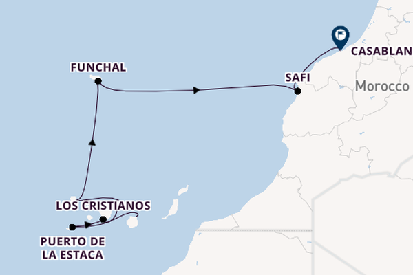 Canarische Eilanden vanaf Las Palmas, Gran Canaria, Spanje met de Le Champlain