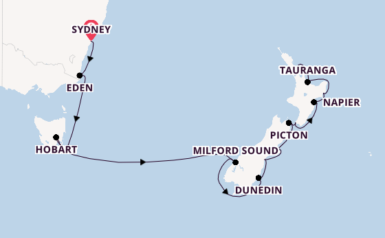 Nieuw Zeeland vanaf Sydney, Australië met de Azamara Pursuit