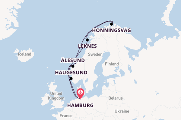 Noorwegen vanaf Hamburg, Duitsland met de Costa Favolosa