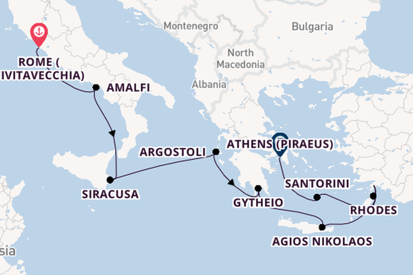 Mediterranean Sea from Rome (Civitavecchia), Italy with the Azamara Onward