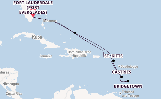 Karibik ab Fort Lauderdale (Port Everglades), USA auf der Coral Princess