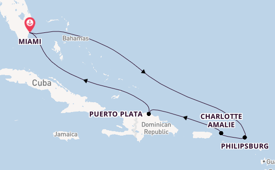 Caribbean from Miami, Florida with the Allure of the Seas