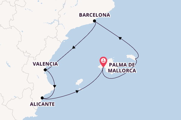 Westliches Mittelmeer ab Palma de Mallorca, Spanien auf der VASCO DA GAMA