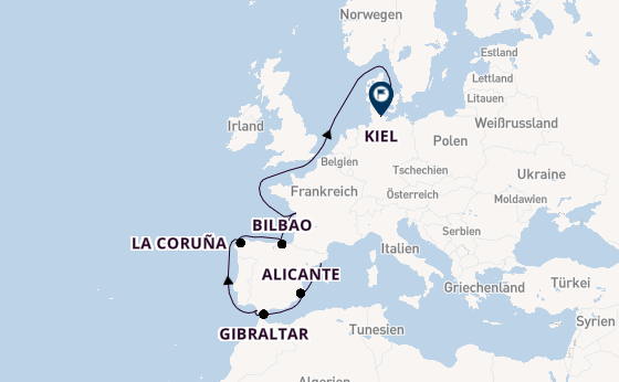 Westliches Mittelmeer ab Barcelona, Spanien auf der MSC Euribia