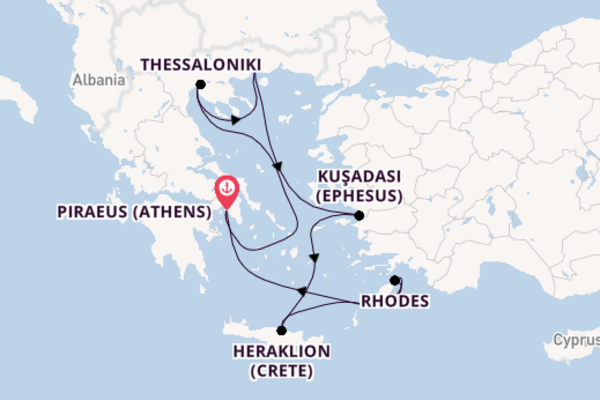 Eastern Mediterranean from Piraeus (Athens), Greece with the Celebrity Infinity