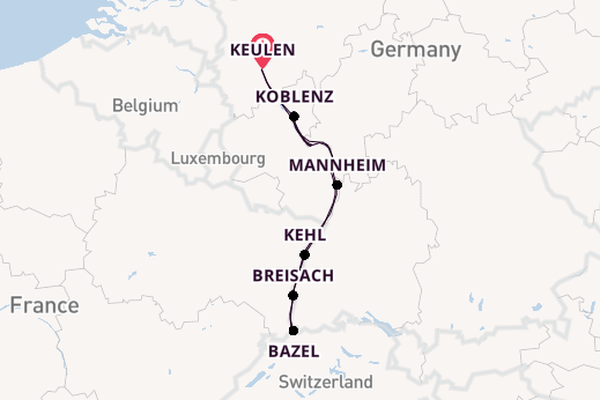 Rijn vanaf Keulen, Duitsland met de Alisa