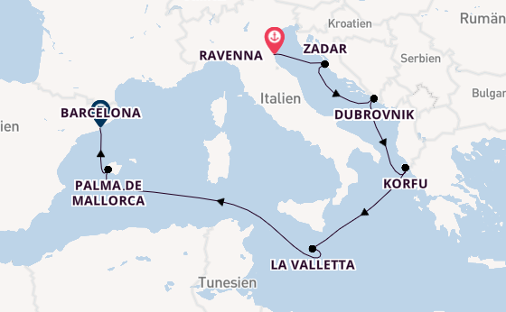 Mittelmeer ab Ravenna, Italien auf der Mariner of the Seas