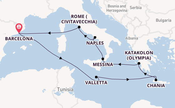 Western Mediterranean from Barcelona, Spain with the Celebrity Equinox