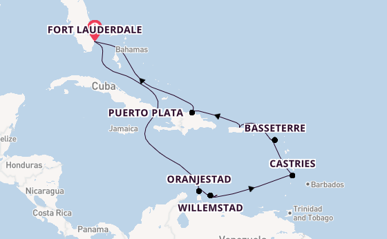 Caribbean vanaf Fort Lauderdale, Verenigde Staten met de Celebrity Eclipse