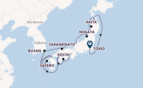 Japan ab Osaka, Japan auf der Azamara Pursuit