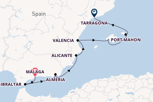 Western Mediterranean from Málaga, Spain with the Azamara Journey