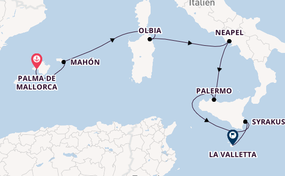 Westliches Mittelmeer ab Palma de Mallorca, Spanien auf AIDAstella