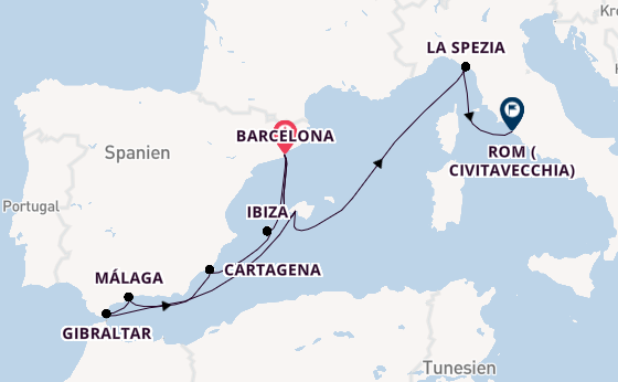 Westliches Mittelmeer ab Deutschland auf AIDAcosma