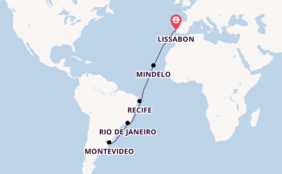 trans-Atlantisch vanaf Lissabon, Portugal met de Norwegian Star