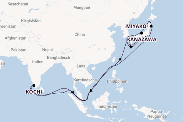 Japan ab Tokio, Japan auf der Silver Whisper