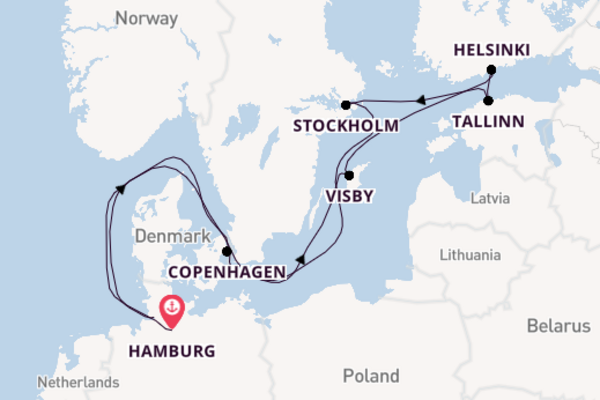 10 day trip from Hamburg to Kiel Canal