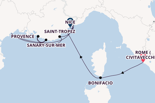 Western Mediterranean from Rome (Civitavecchia), Italy with the Azamara Journey