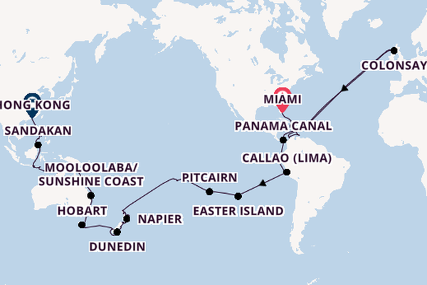 World Cruise from Miami, Florida with the Azamara Onward