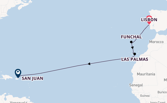 Canary Islands from Lisbon, Portugal with the Viking Sky