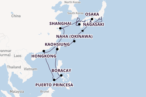 Oost-Azië vanaf Yokohama (Tokio), Japan met de Westerdam