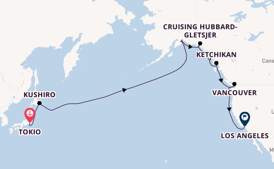 Transpacifisch vanaf Tokio, Japan met de Coral Princess
