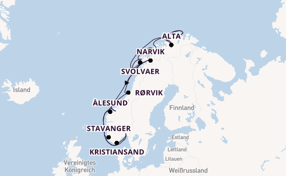 Norwegen ab Oslo, Norwegen auf der MS Trollfjord