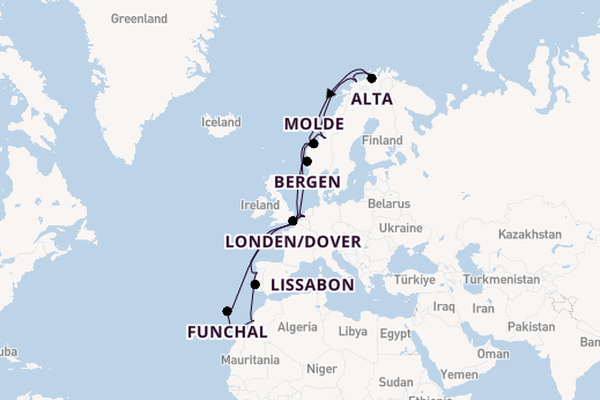 Noorwegen vanaf Rotterdam, Nederland met de Nieuw Statendam