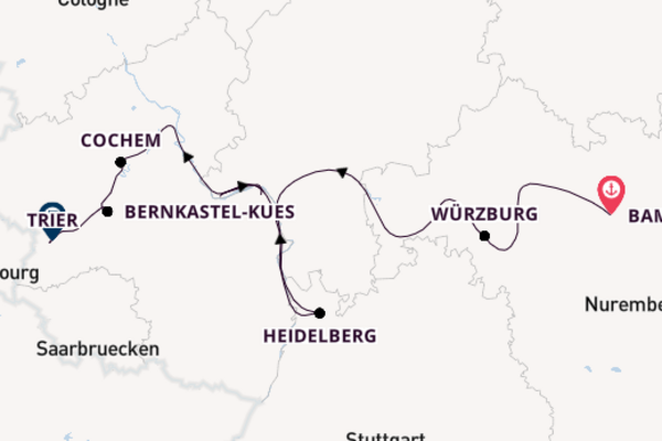 Moselle River, Europe from Bamberg, Germany with the Viking Alsvin