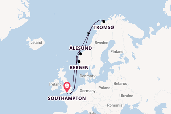 Norway from Southampton, England with the Queen Mary 2