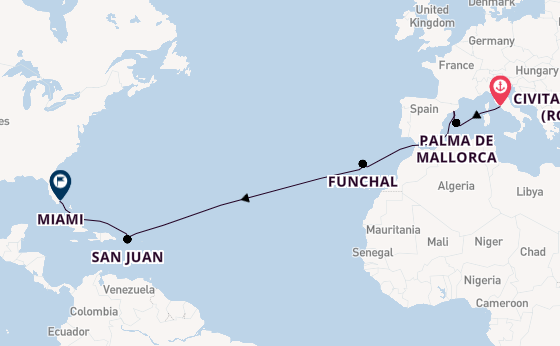 trans-Atlantisch vanaf Nederland met de MSC Grandiosa