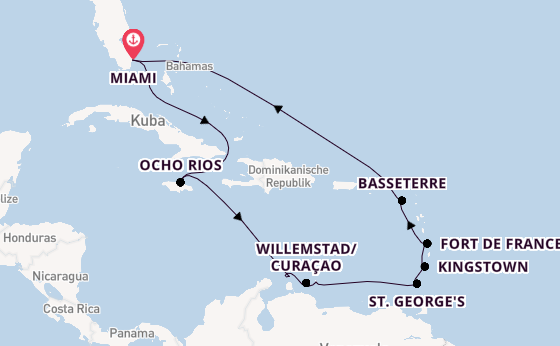 Karibik ab Miami auf der Seven Seas Grandeur