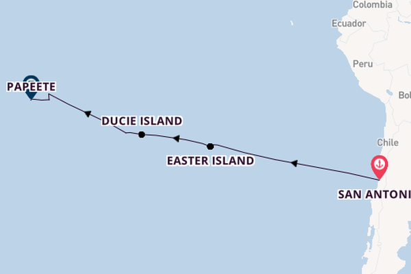 Polynesia from San Antonio, Chile with the Seabourn Pursuit