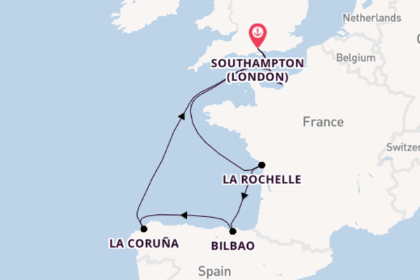 Sailing from Southampton (London) via Bilbao