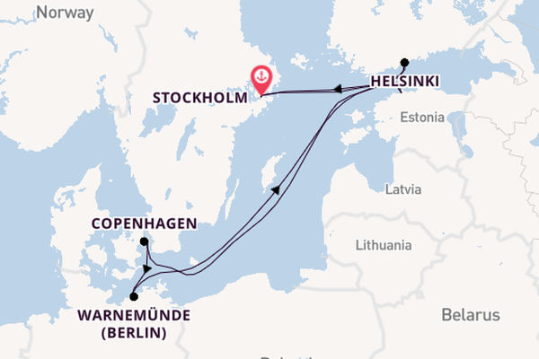 Baltic Sea from Stockholm, Sweden with the MSC Splendida