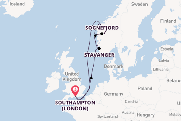 Norway from Southampton (London), England, United Kingdom with the Britannia 