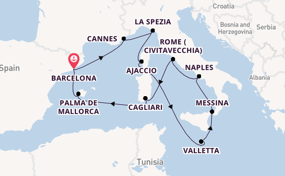 Western Mediterranean from Barcelona, Spain with the Celebrity Equinox