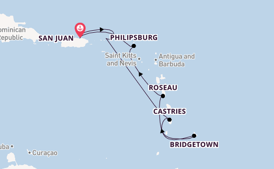 Caribbean from San Juan, Puerto Rico with the Valiant Lady