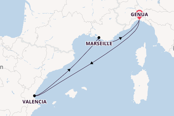 Westliches Mittelmeer ab Genua, Italien auf der MSC Musica